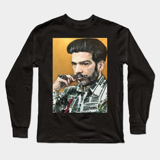 Portrait of Daniel Esquivel Long Sleeve T-Shirt by gjspring